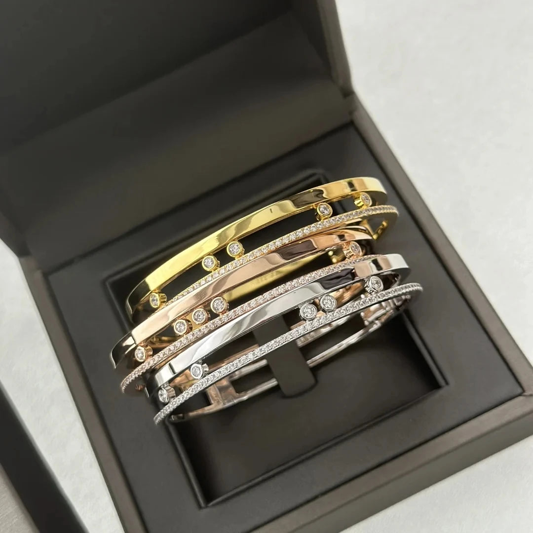 LOVELY
925 sterling silver luxury semi zircon diamond sliding