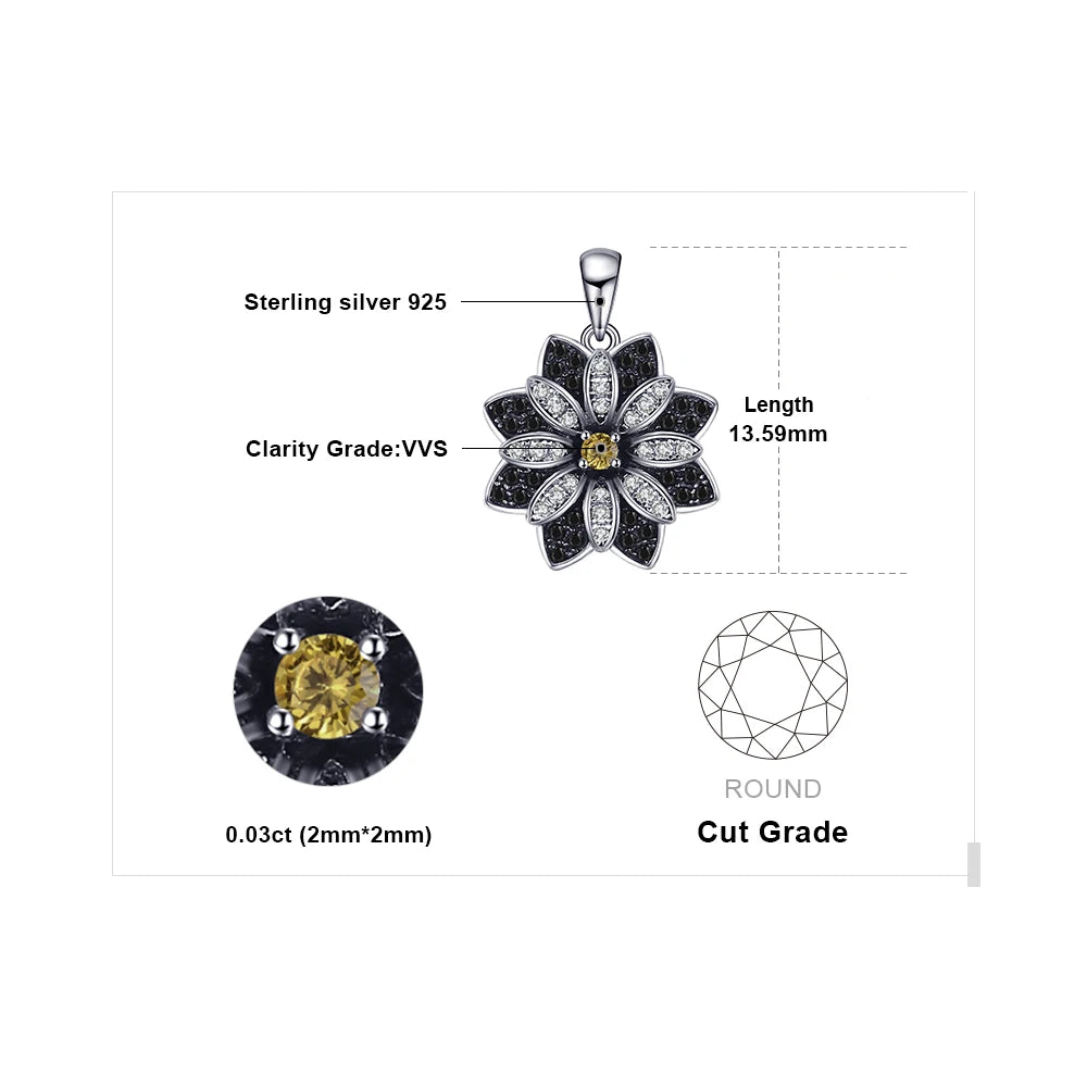 Flower LOVE Natural Smoky
 Quartz Black  925 Sterling Silver