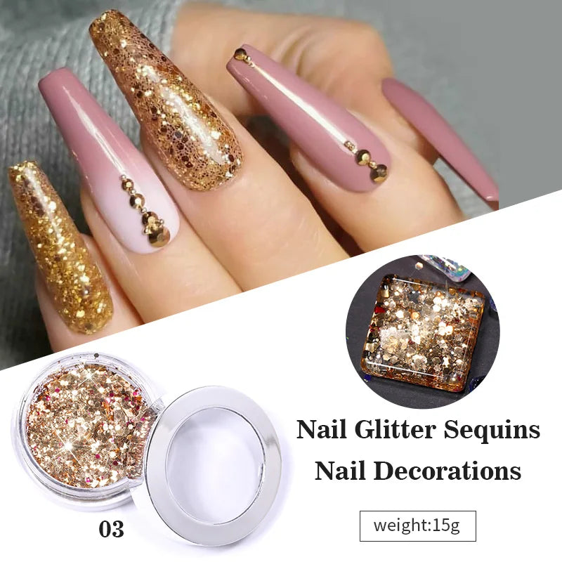 Diamonds Nail Sequins Sparkly Shinning  Decoration Powder