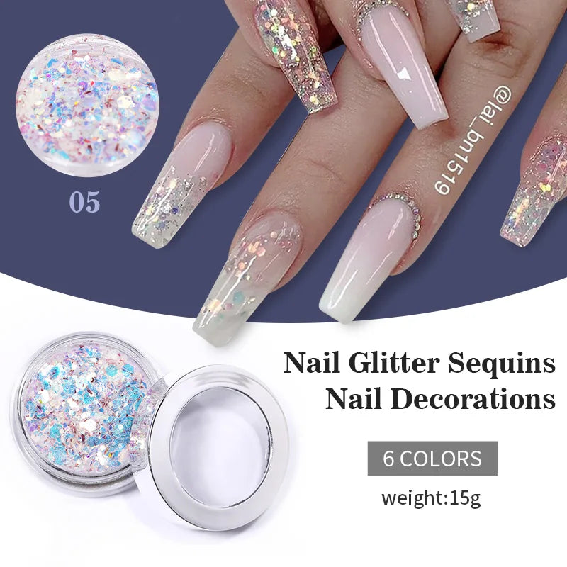 Diamonds Nail Sequins Sparkly Shinning  Decoration Powder