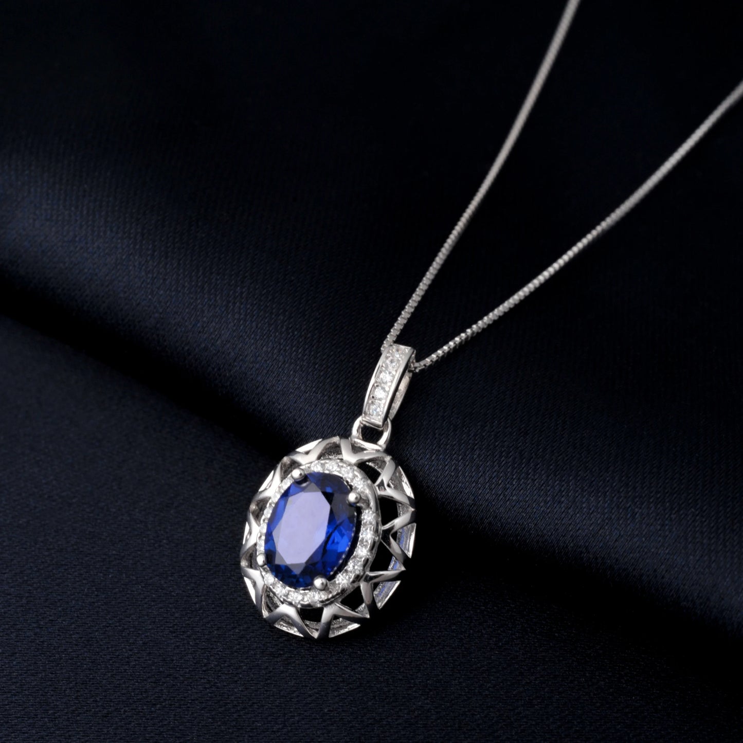 BLUE OCEAN 
 1.75 ct Created Sapphire 925 Sterling Silver