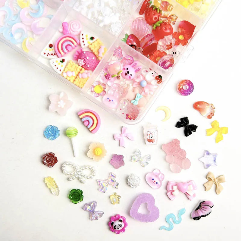 Mixed Resin Flower Jewelry Rhinestone