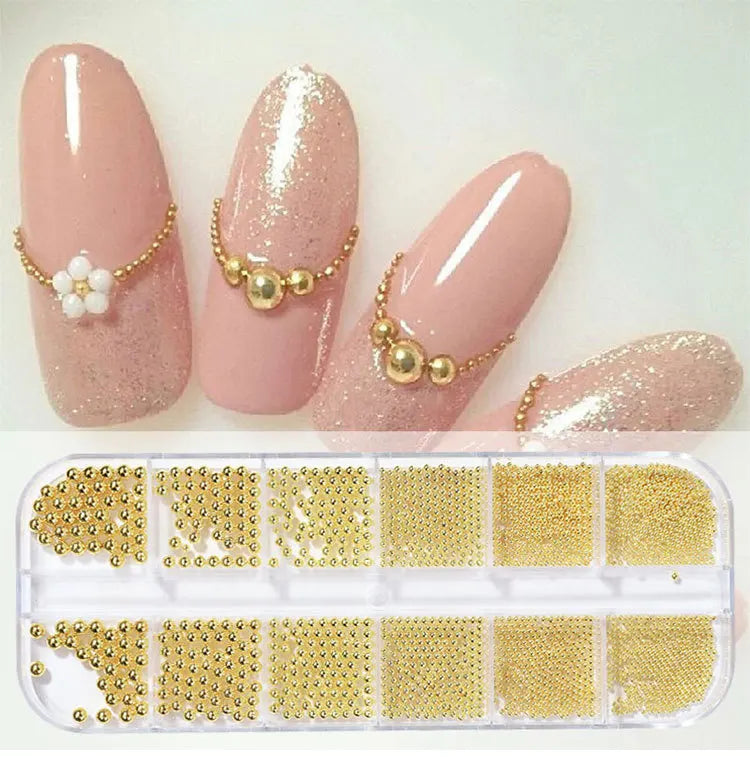 Accessories   Gold Silver Steel Ball Metal Alloy Nail Art