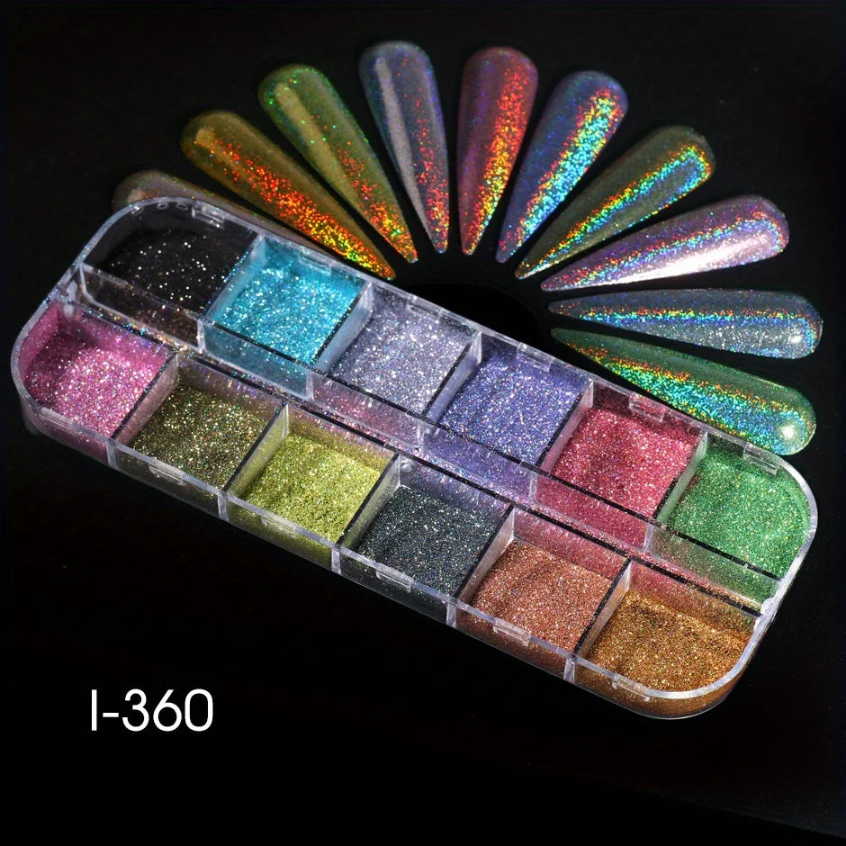 Glitter Laser Holographic   Silver Rub Dust Chrome Color