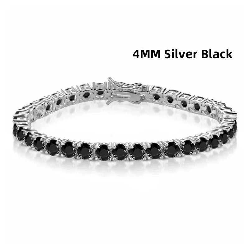 STAR NIGHT 
 Real S925 Sterling Silver Plated 18K Gold 5A Grade Zircon Black