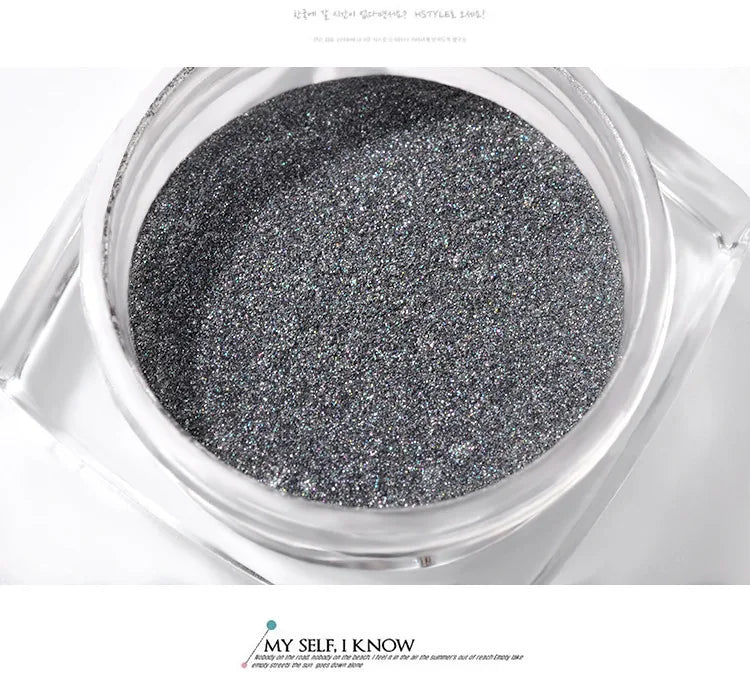 Mirror Black Nail Glitter  Aurora Magic Mirror Powder