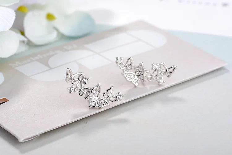 Butterfly Earrings  925 Sterling Silver Butterfly Earrings