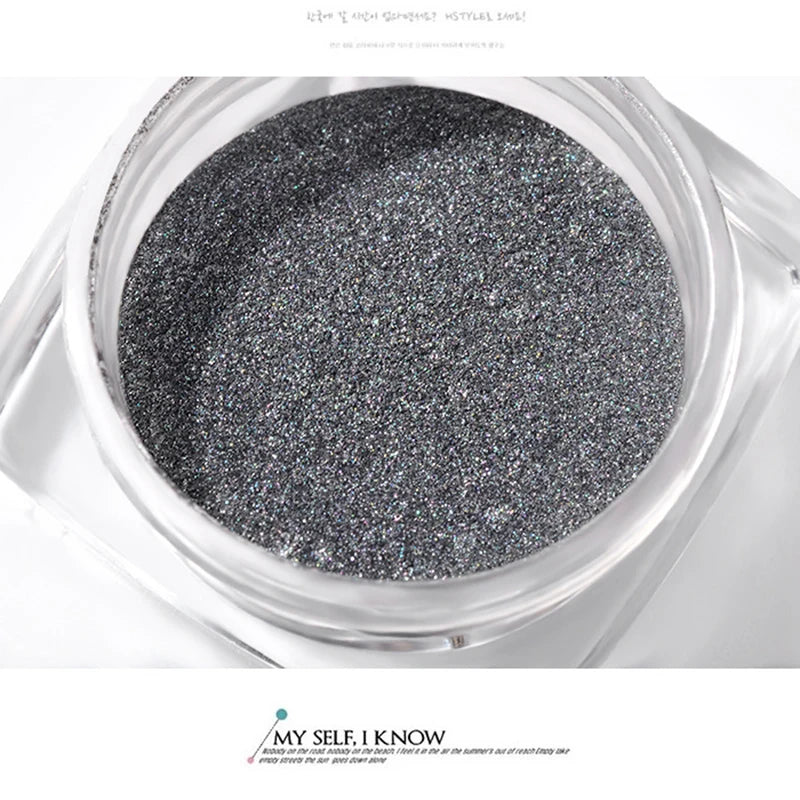 Mirror Black Nail Glitter  Aurora Magic Mirror Powder