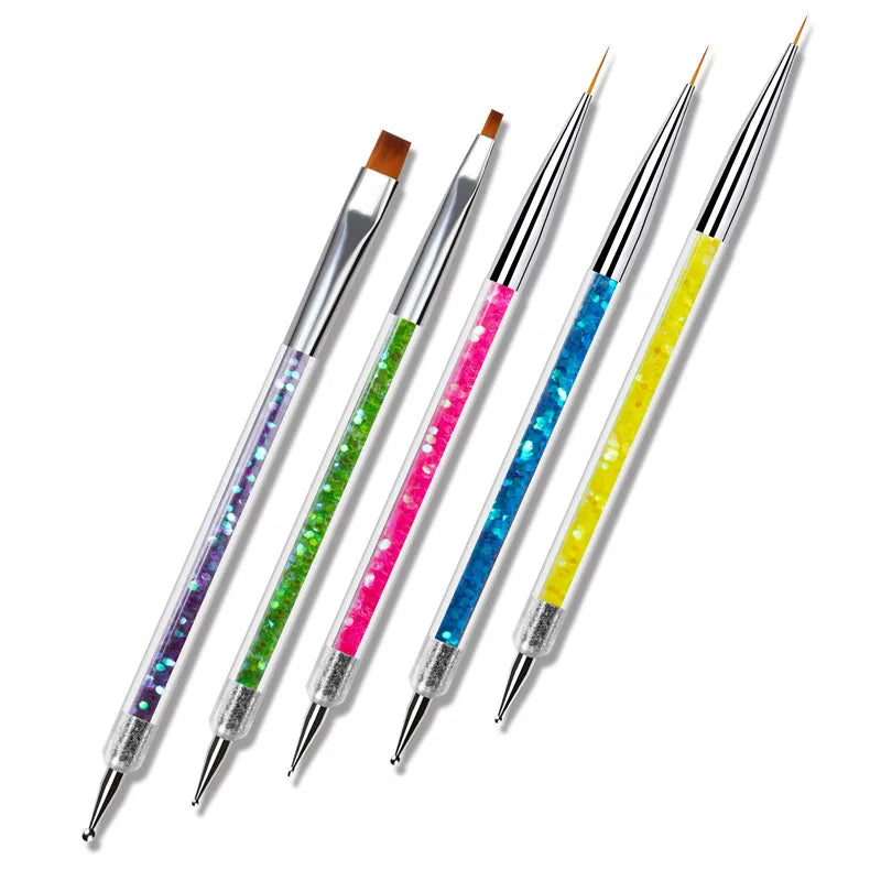 5pcs Nail Art brushes Point Drill Wire Drawing Pen Manicure