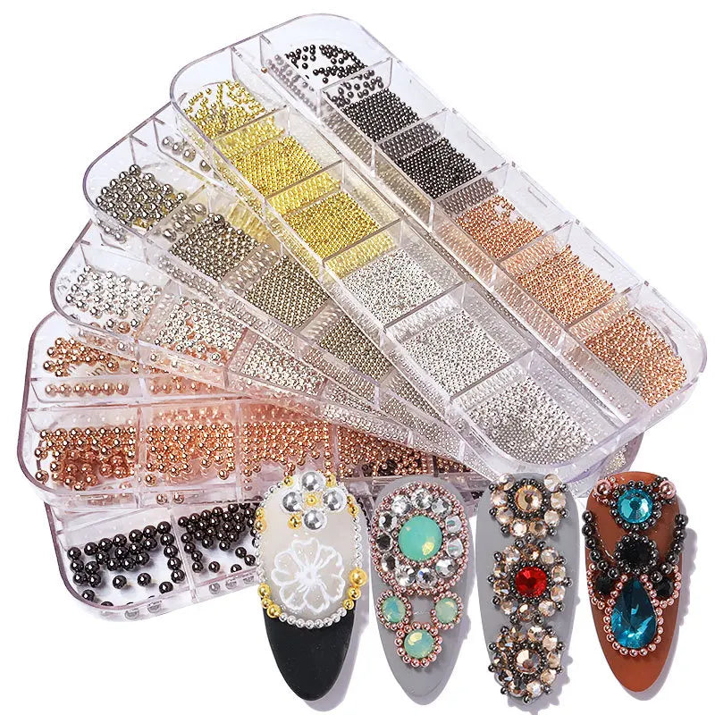 Accessories   Gold Silver Steel Ball Metal Alloy Nail Art