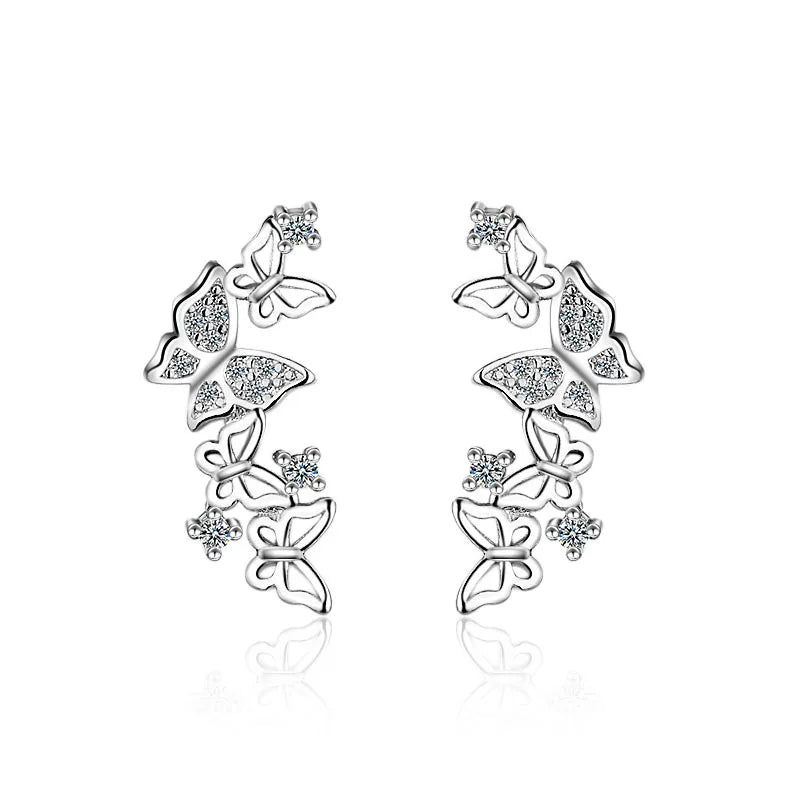 Butterfly Earrings  925 Sterling Silver Butterfly Earrings