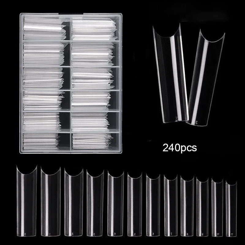 Long Square XXL Extra Straight Nail 240pcs/Box