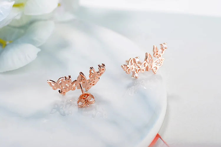 Butterfly Earrings  925 Sterling Silver Butterfly Earrings