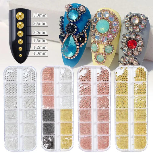 Accessories   Gold Silver Steel Ball Metal Alloy Nail Art