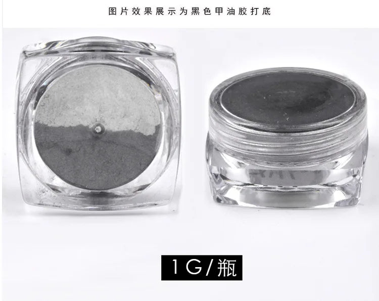 Mirror Black Nail Glitter  Aurora Magic Mirror Powder