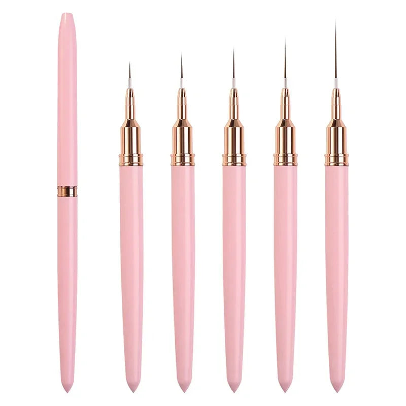 Nail Liner Brush Set 5pcs/set 7/9/11/15/25MM