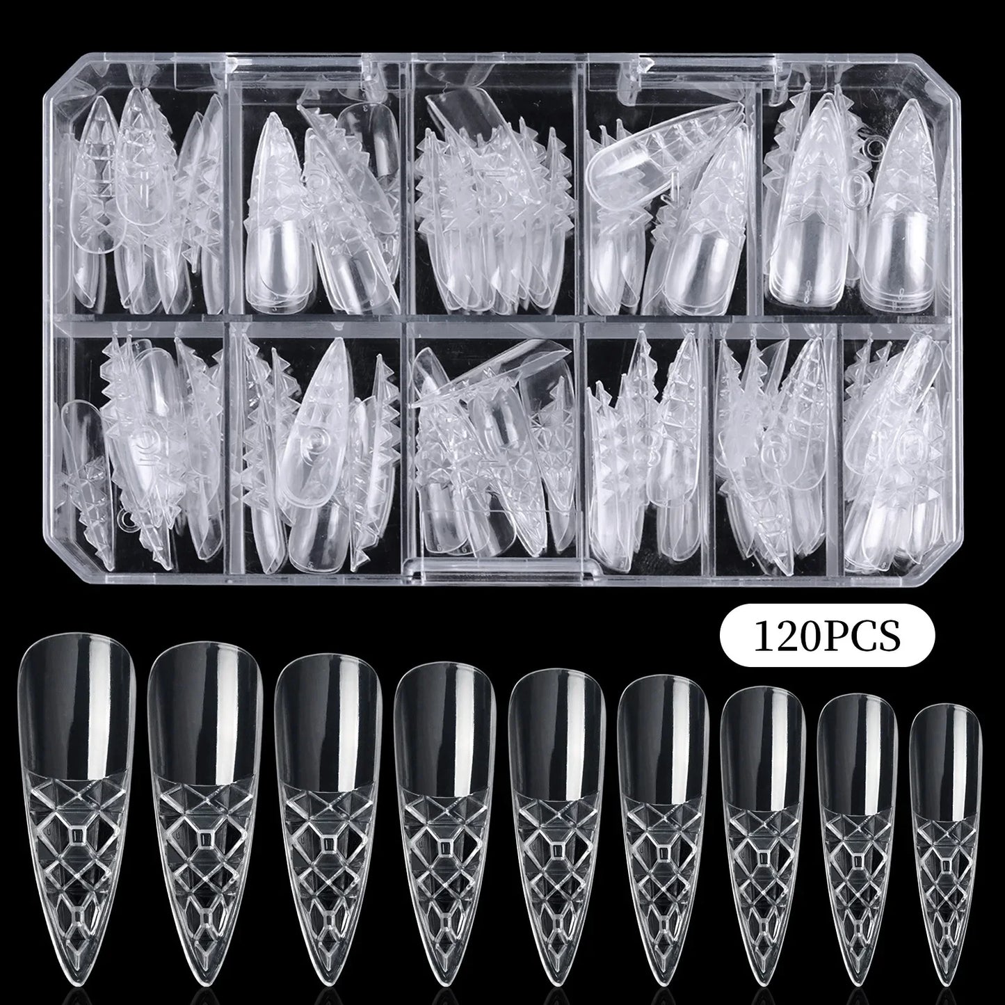 3D  Long  Acrylic Nails 120pcs/Box