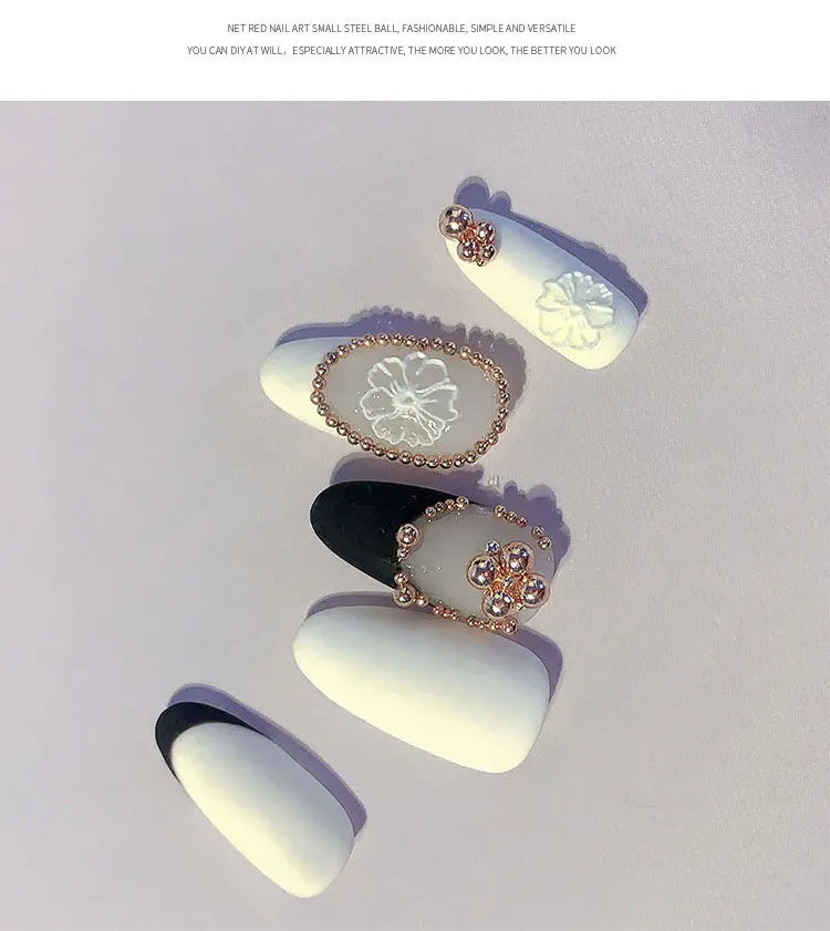 Accessories   Gold Silver Steel Ball Metal Alloy Nail Art