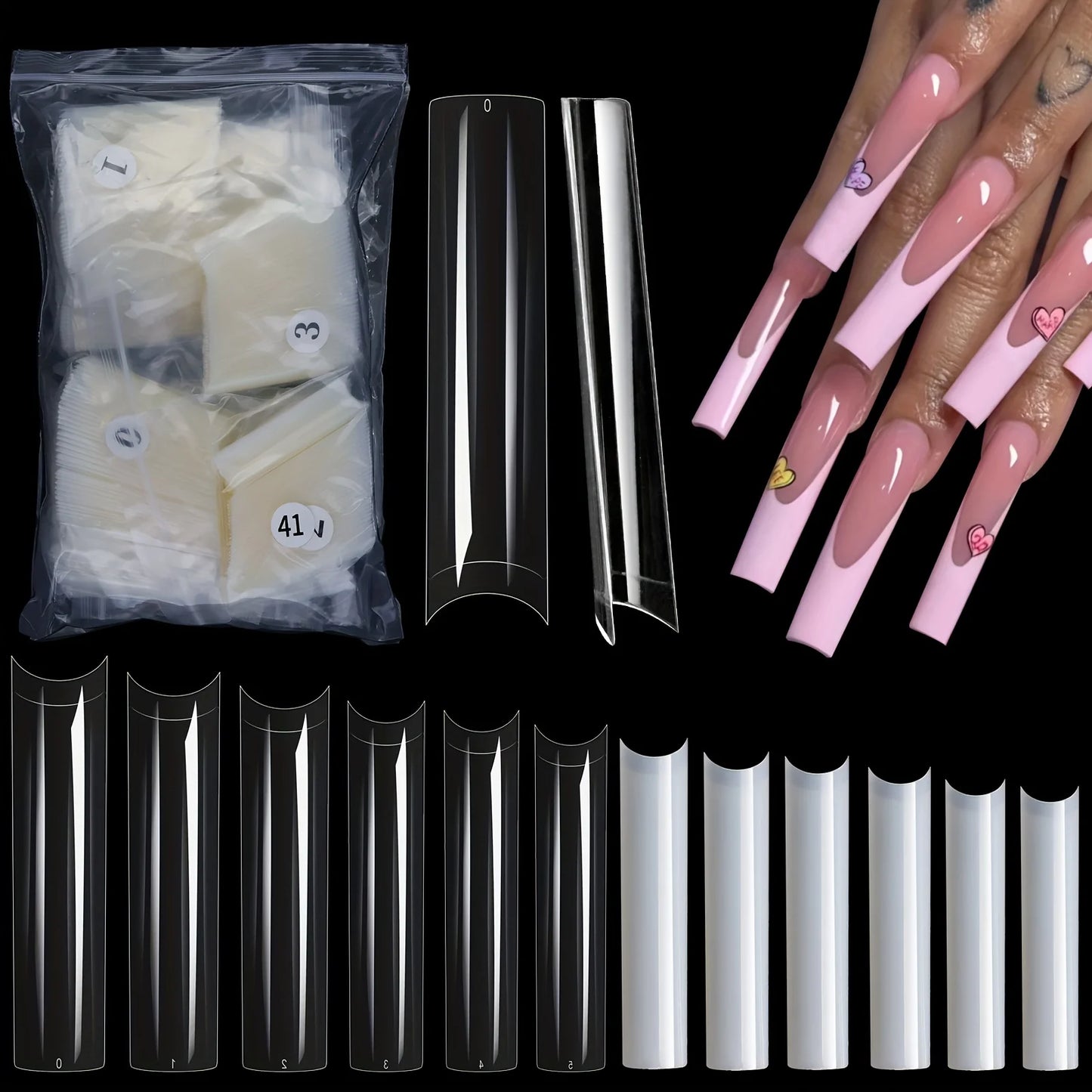 504Pcs XXL Square   Nails Salon