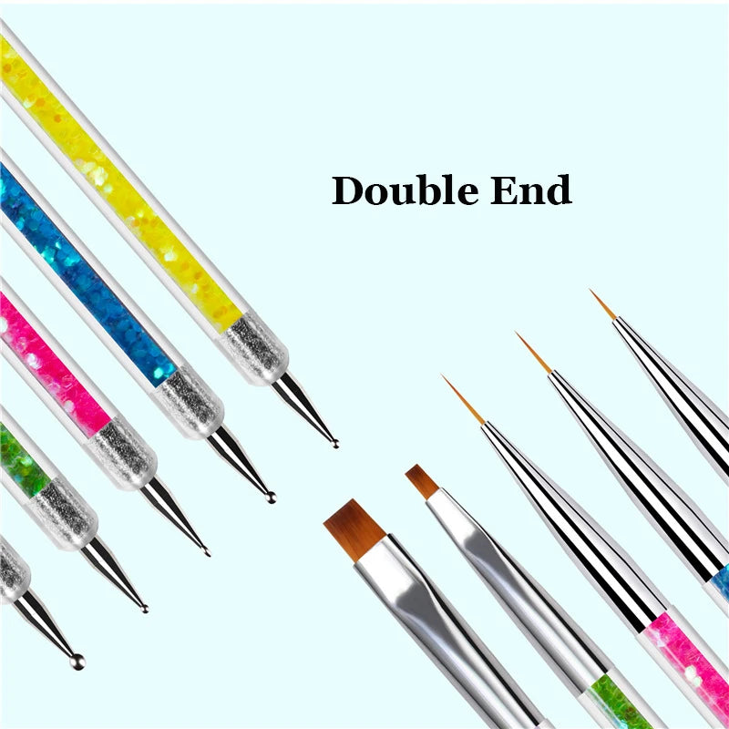 5pcs Nail Art brushes Point Drill Wire Drawing Pen Manicure