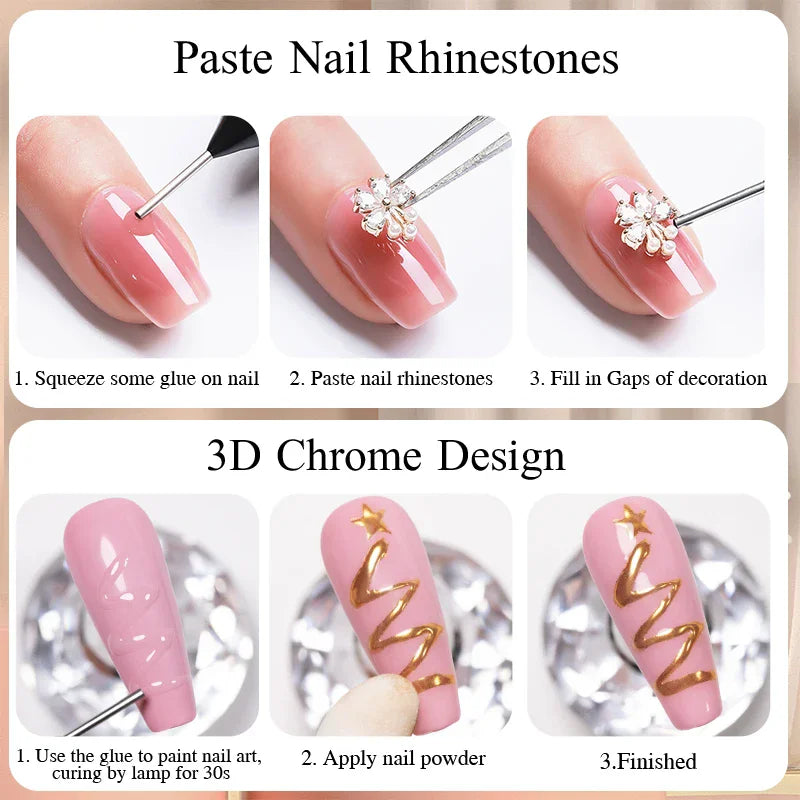 Glue Nail Rhinestone 10ML