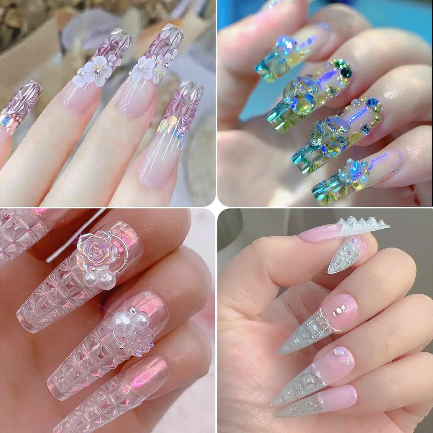 3D  Long  Acrylic Nails 120pcs/Box