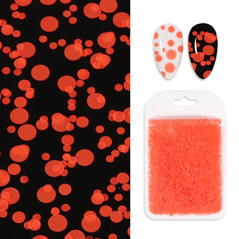 Fluorescent Bubble Round Sequins Paillettes Manicure