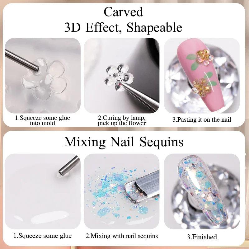 Glue Nail Rhinestone 10ML