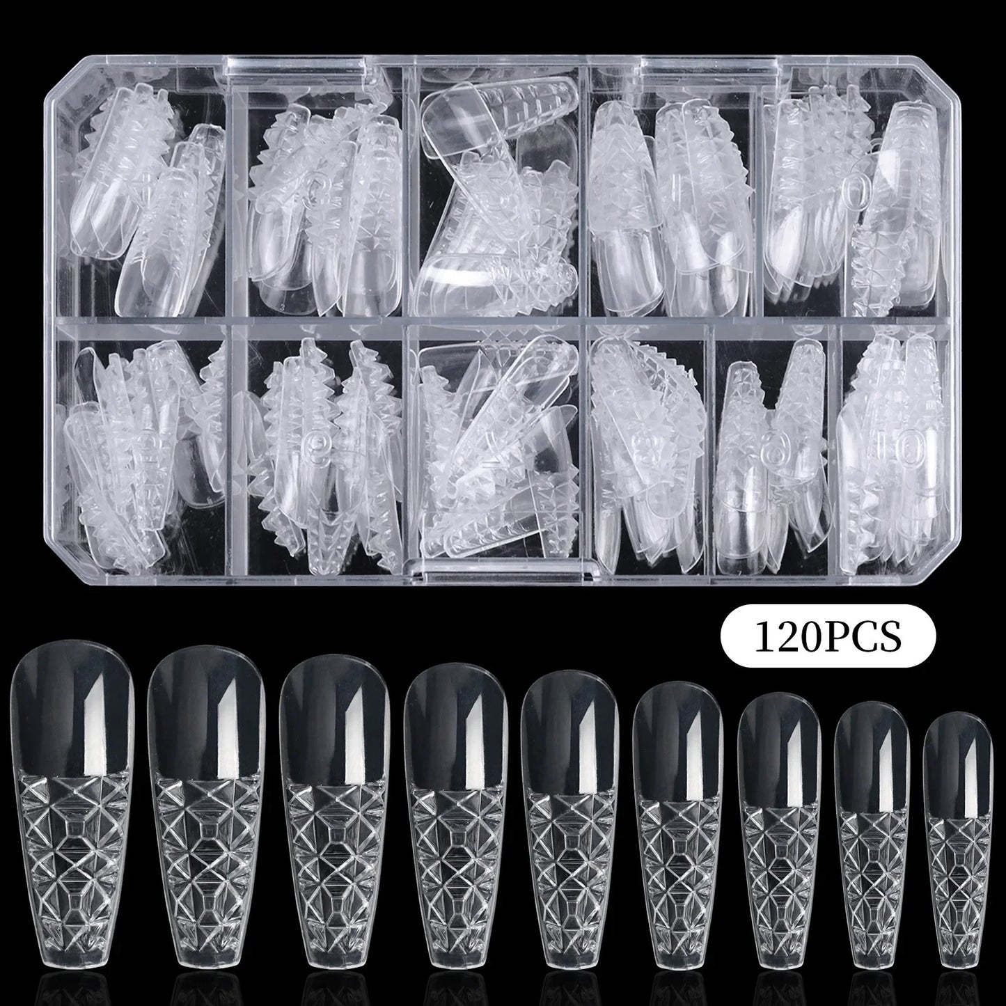 3D  Long  Acrylic Nails 120pcs/Box