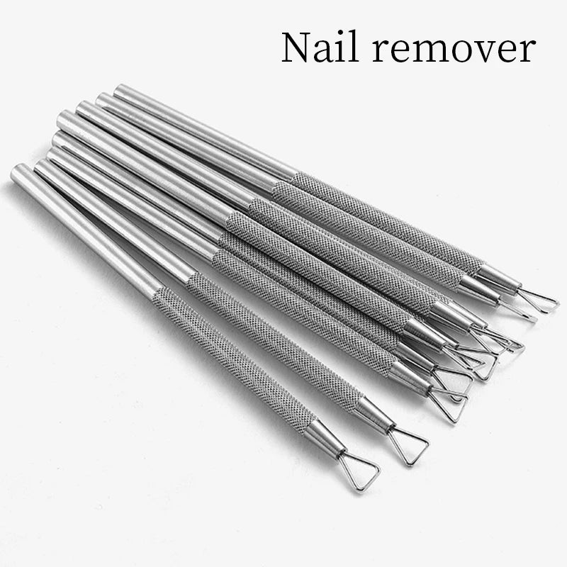 1Pc Metal Silver Cuticle Pusher and Cutter Remover Stainless Steel Salon Professional Nail Art Pedicure Cleaner Tool