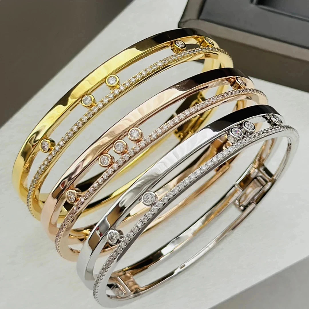 LOVELY  
925 sterling silver luxury semi zircon diamond sliding