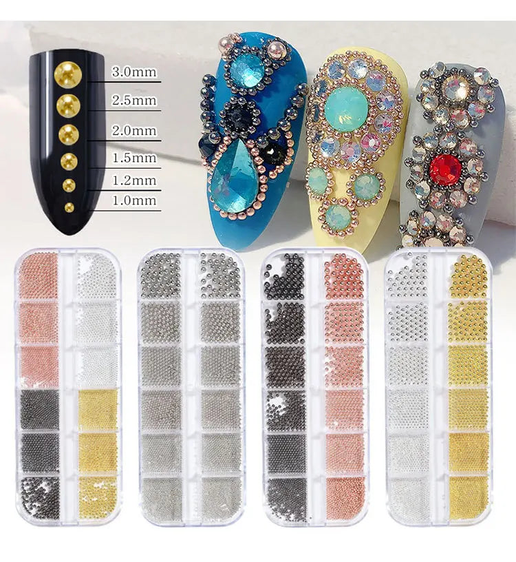 Accessories   Gold Silver Steel Ball Metal Alloy Nail Art