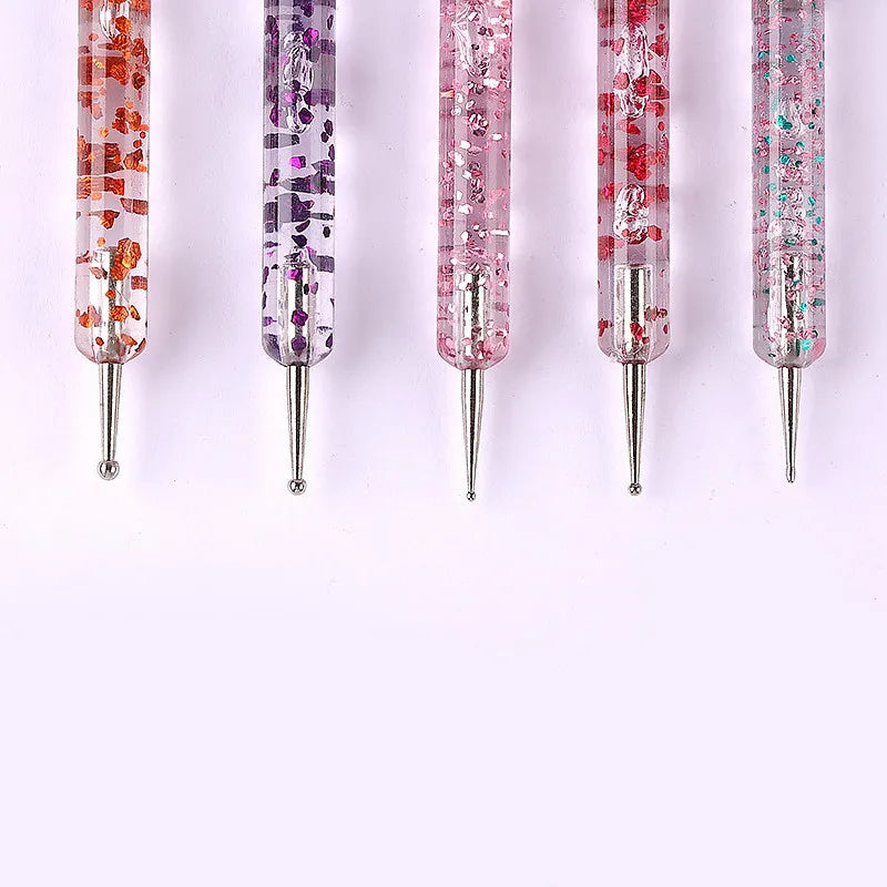 5pcs Double Headed Sequin Acrylic Nail Art