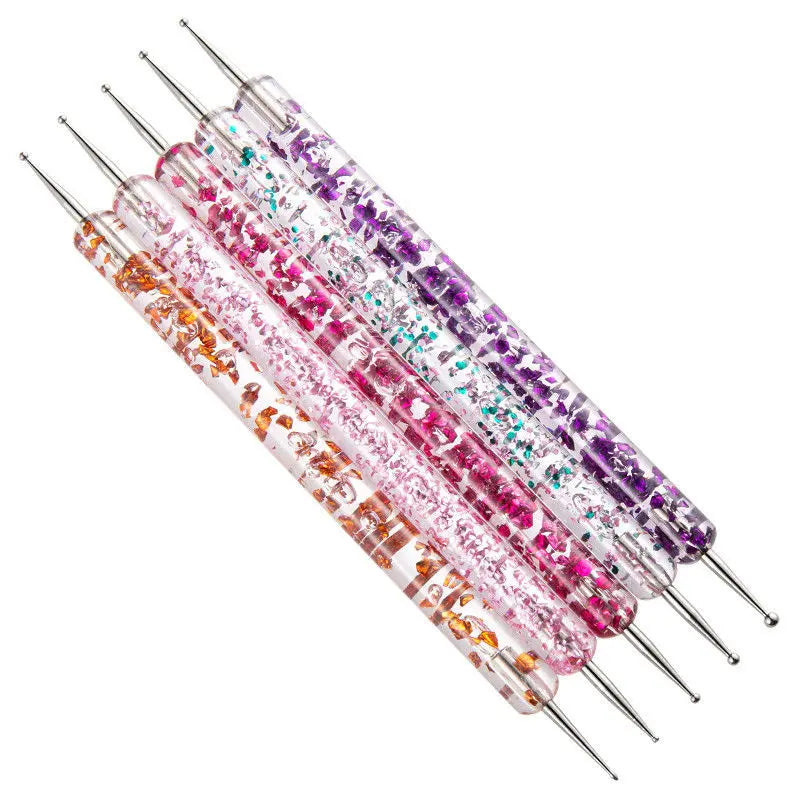 5pcs Double Headed Sequin Acrylic Nail Art