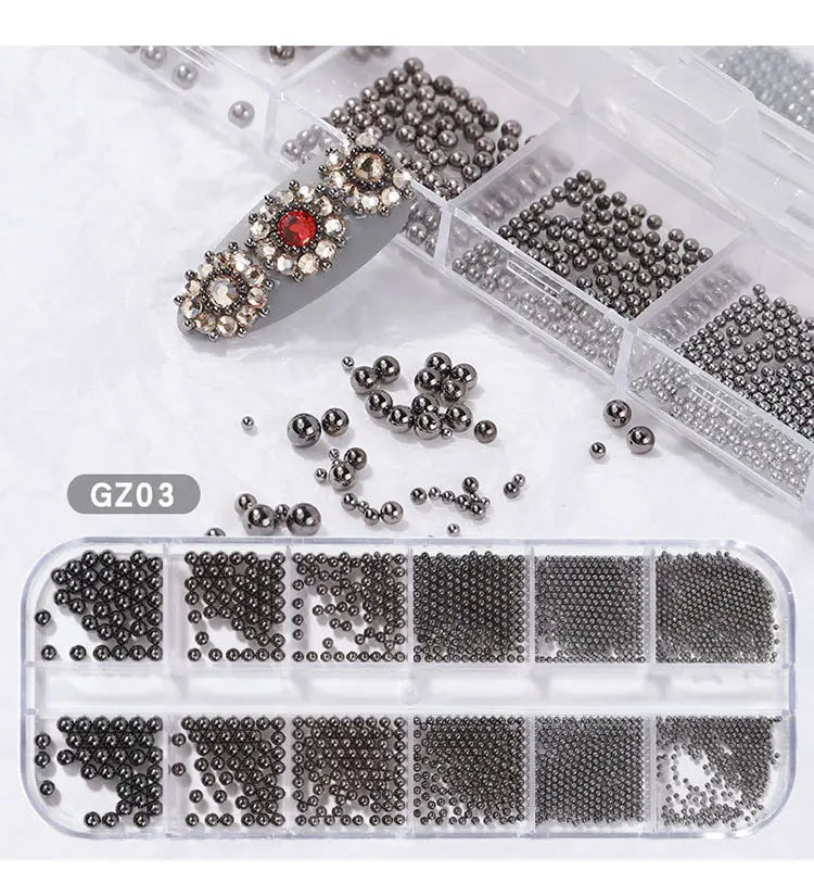 Accessories   Gold Silver Steel Ball Metal Alloy Nail Art