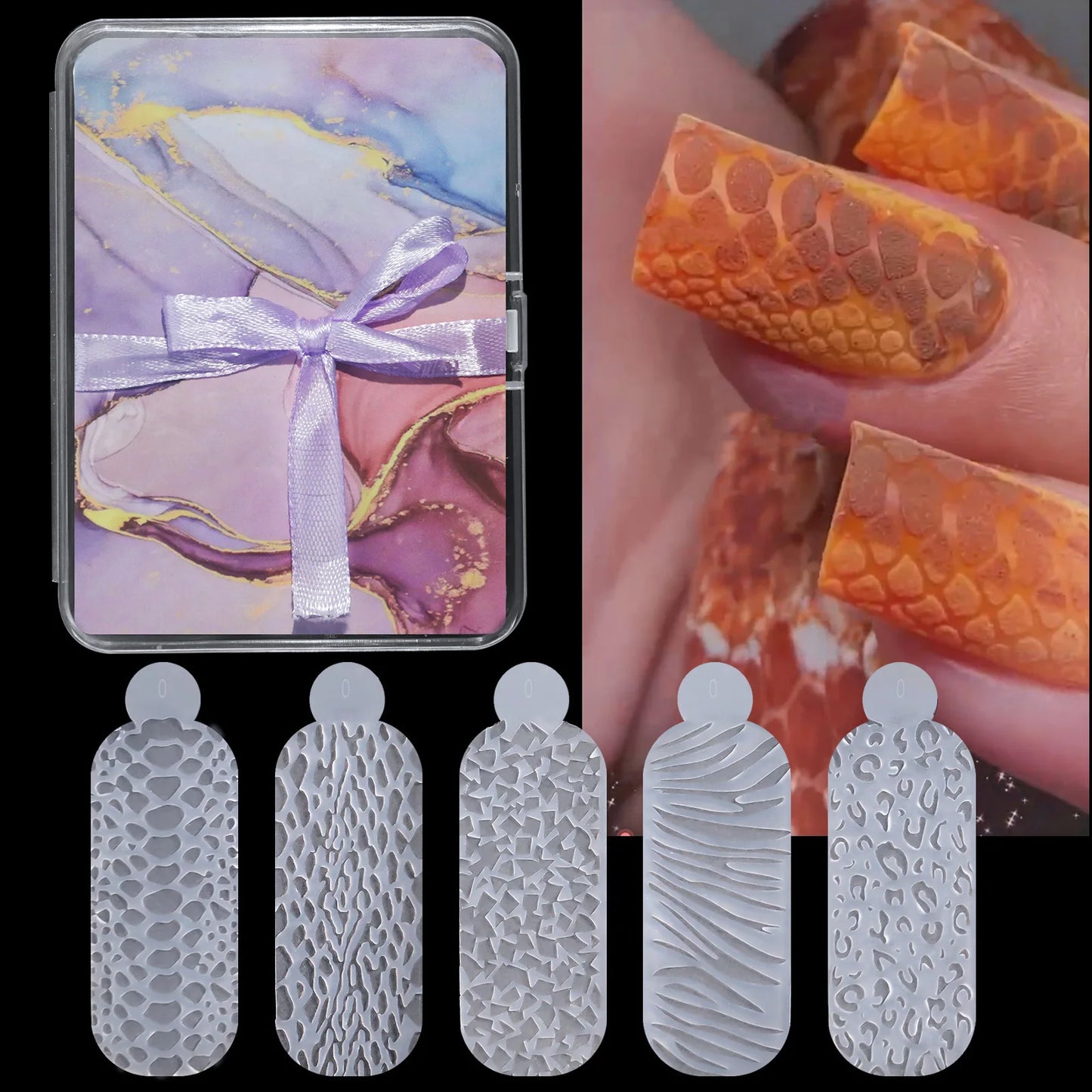 3D French Nail Sticker  5 Types 60pcs/Box