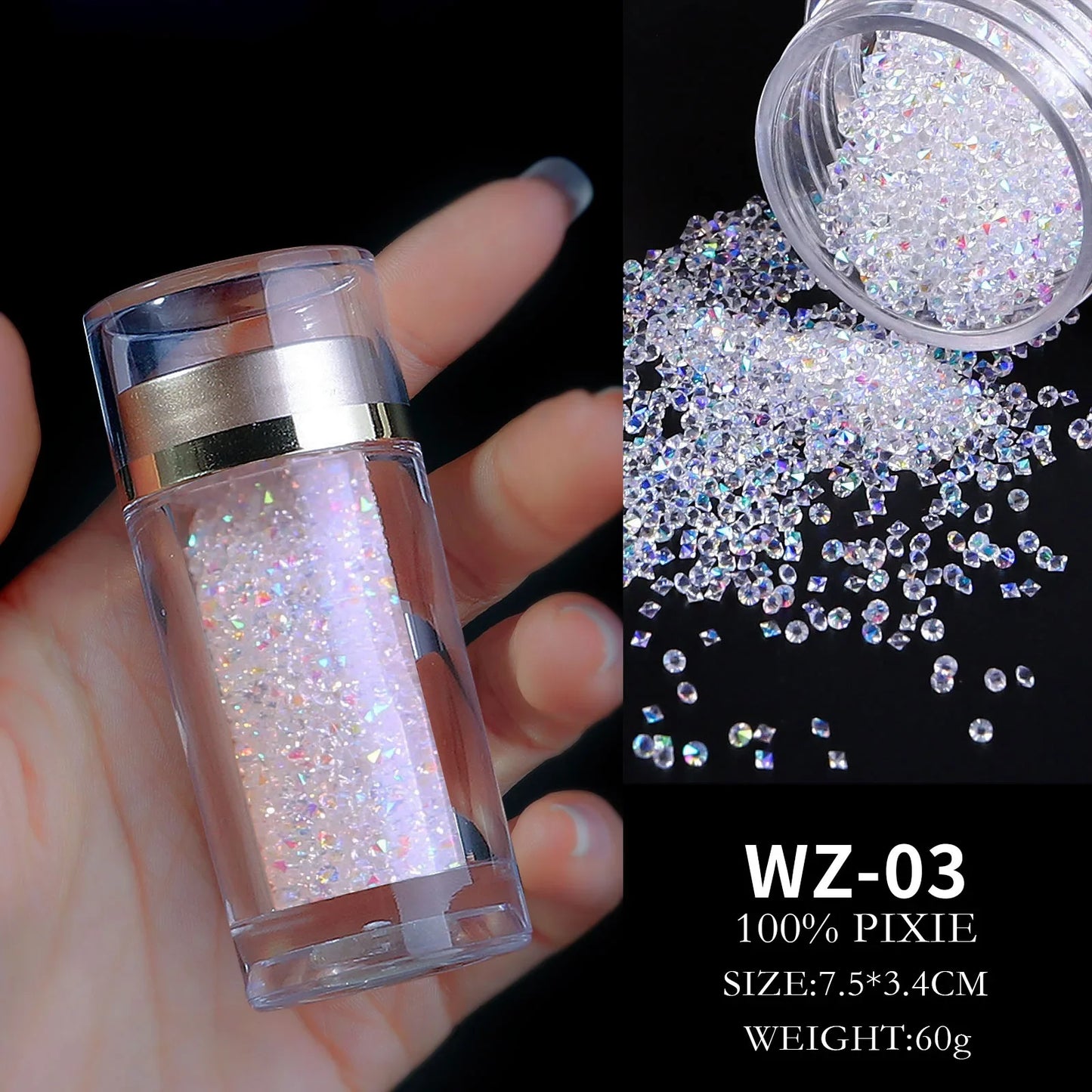 3D Nail Art Crystals  Glitter DIY Glass