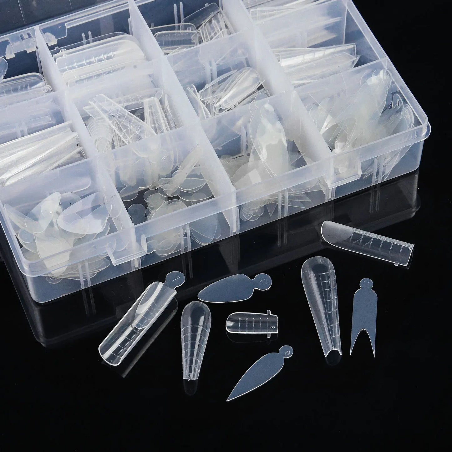 288pcs/Box Dual Forms False Quick Building
 French Nails Mold Soft Silicone