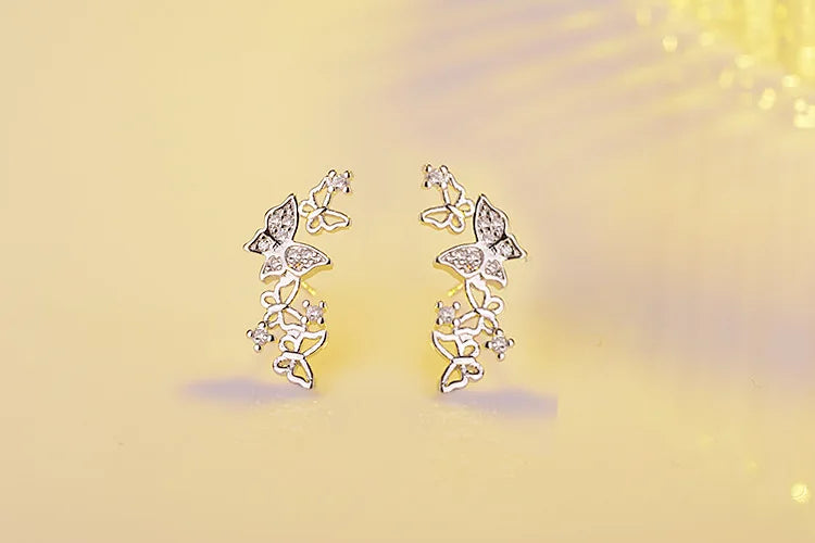 Butterfly Earrings  925 Sterling Silver Butterfly Earrings