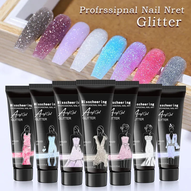 15ml Pearlescent Nail Art Extension UV Gel Acrylic Quick Building Glue Finger