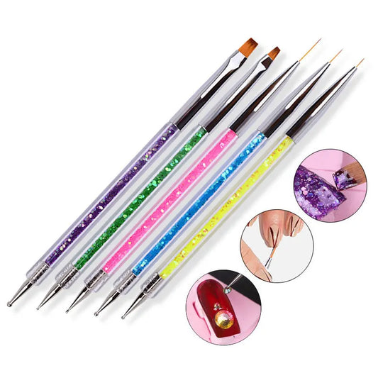 5pcs Nail Art brushes Point Drill Wire Drawing Pen Manicure