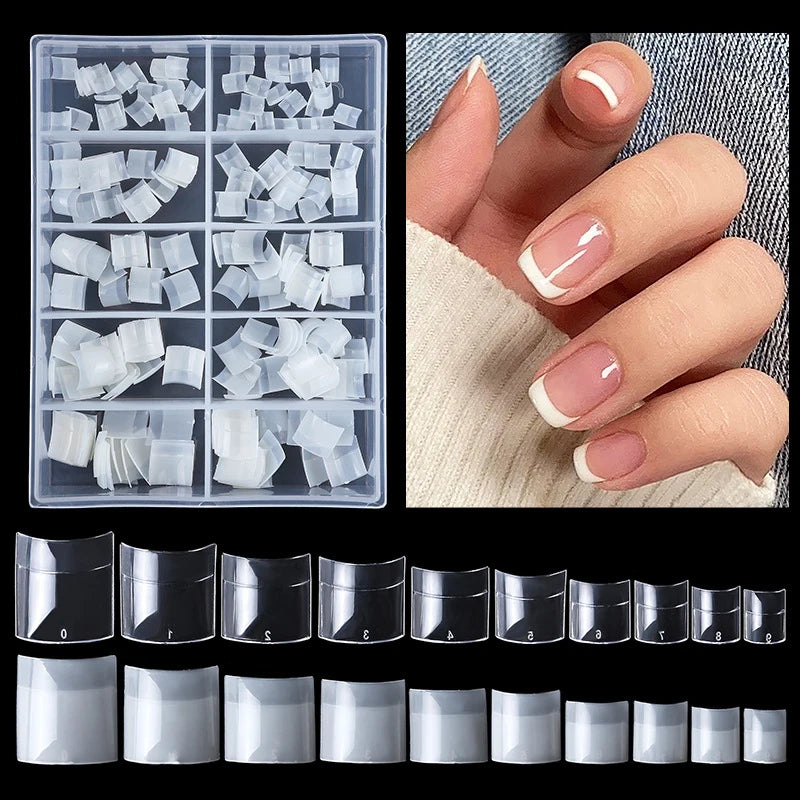 200pcs French False Nails / Short Half Cover Press