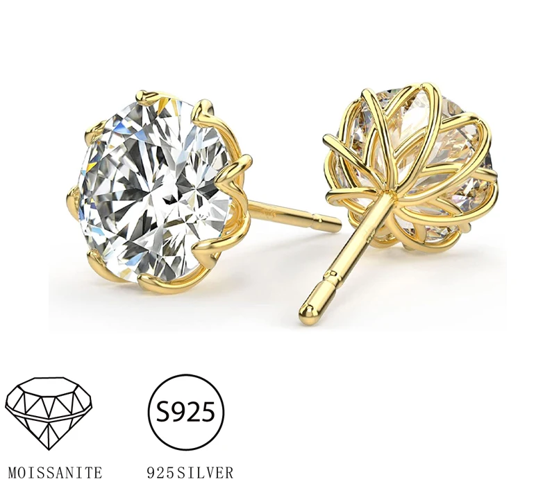 flower  925 silver 1 carat*2