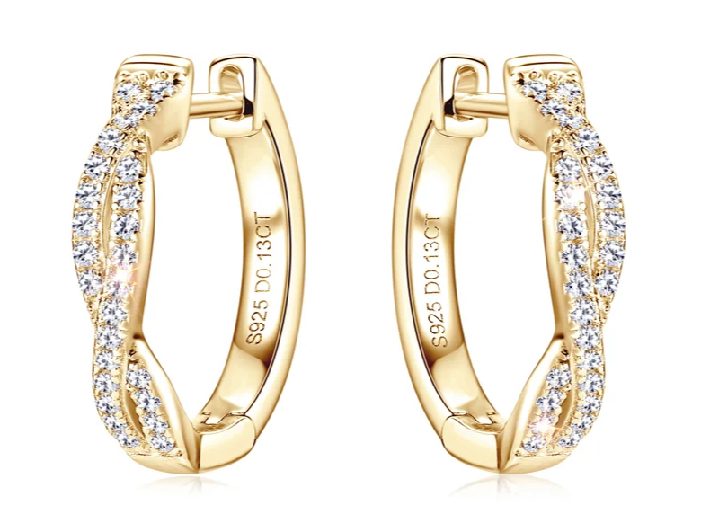 GOLD star   925 Sterling Silver